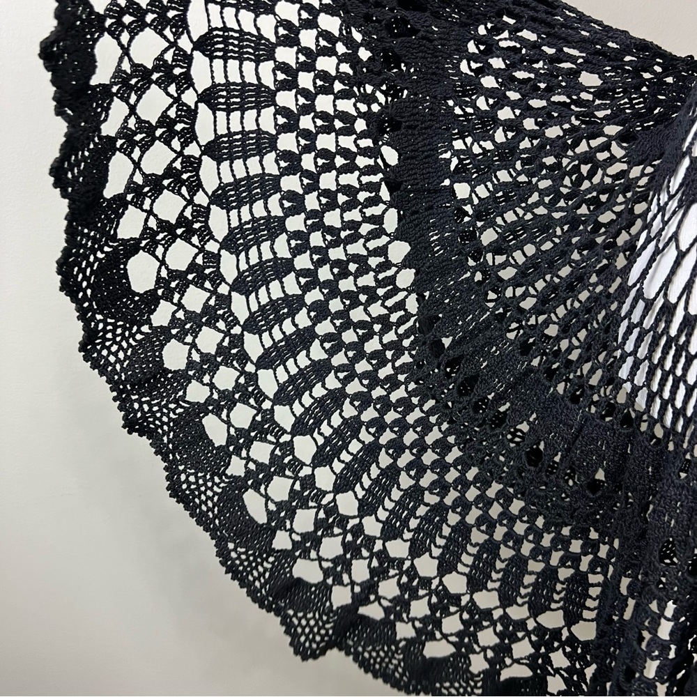 Hand crochet lace knee length skirt Sz M - Picture 7 of 8